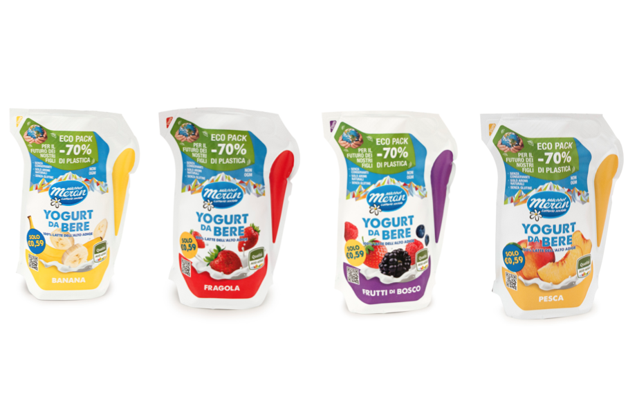 Yogurt da bere Meran: ecco l'Ecopack con il 70% di plastica in meno