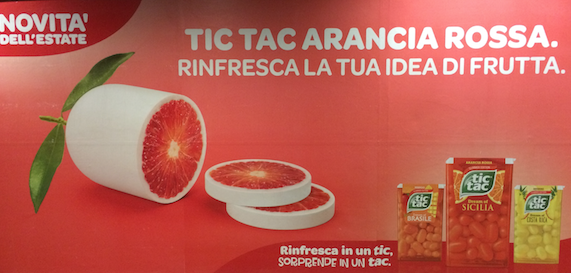 tic tac arancia rossa ferrero pubblicità 2014