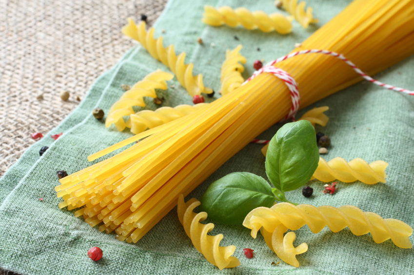 Uncooked gluten free pasta from blend of corn and rice flour pasta senza glutine