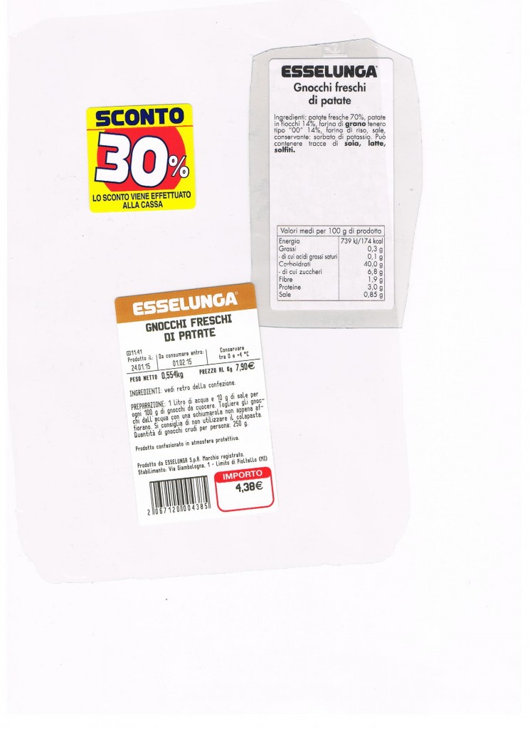 Gnocchi freschi di patate Esselunga sconto