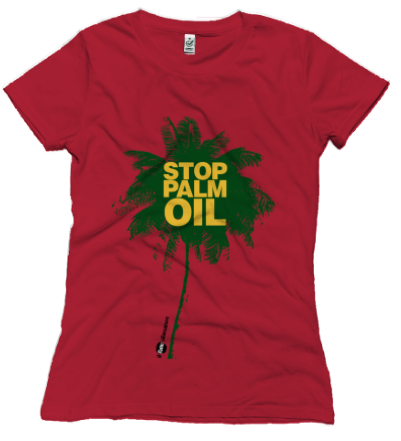 Le magliette a supporto della campagna contro l'invasione dell'olio di palma