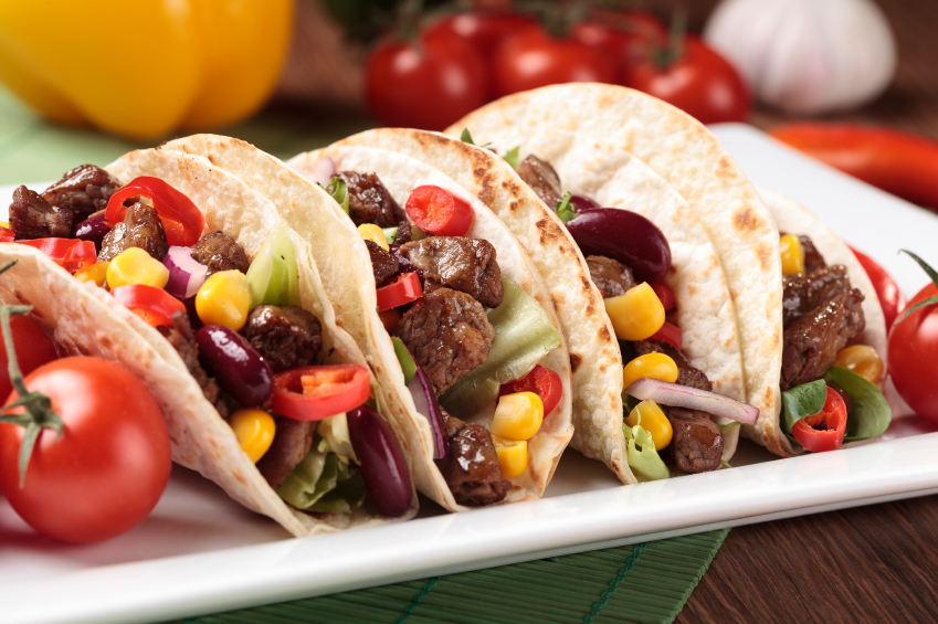taco with beef and vegetables