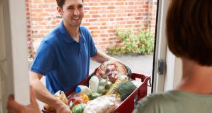 consumatori, Driver Delivering Online Grocery Shopping Order