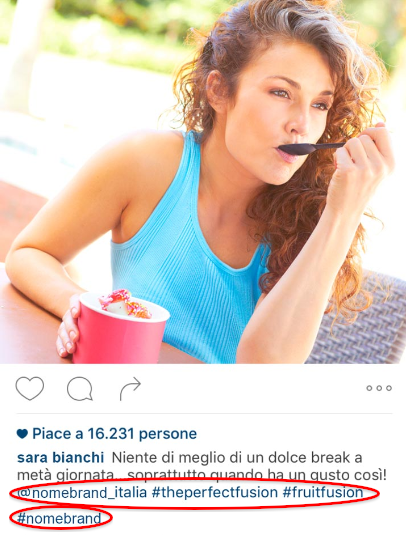 pubblicita yogurt instagram
