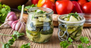 Canned zucchini and fresh vegetables