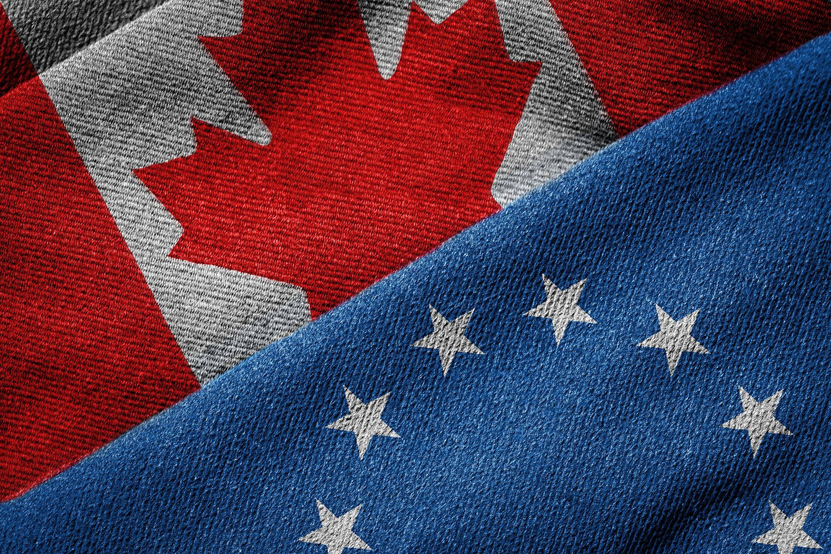 CETA Concept: Flags of EU and Canada on Grunge Texture