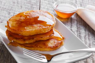 pancakes fritters carrot with maple syrup breakfast