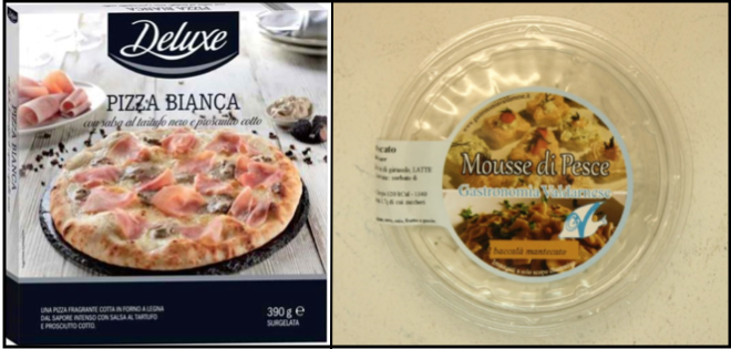 Pizza bianca richiamata da Lidl e mousse di baccalà da Unicoop Tirreno