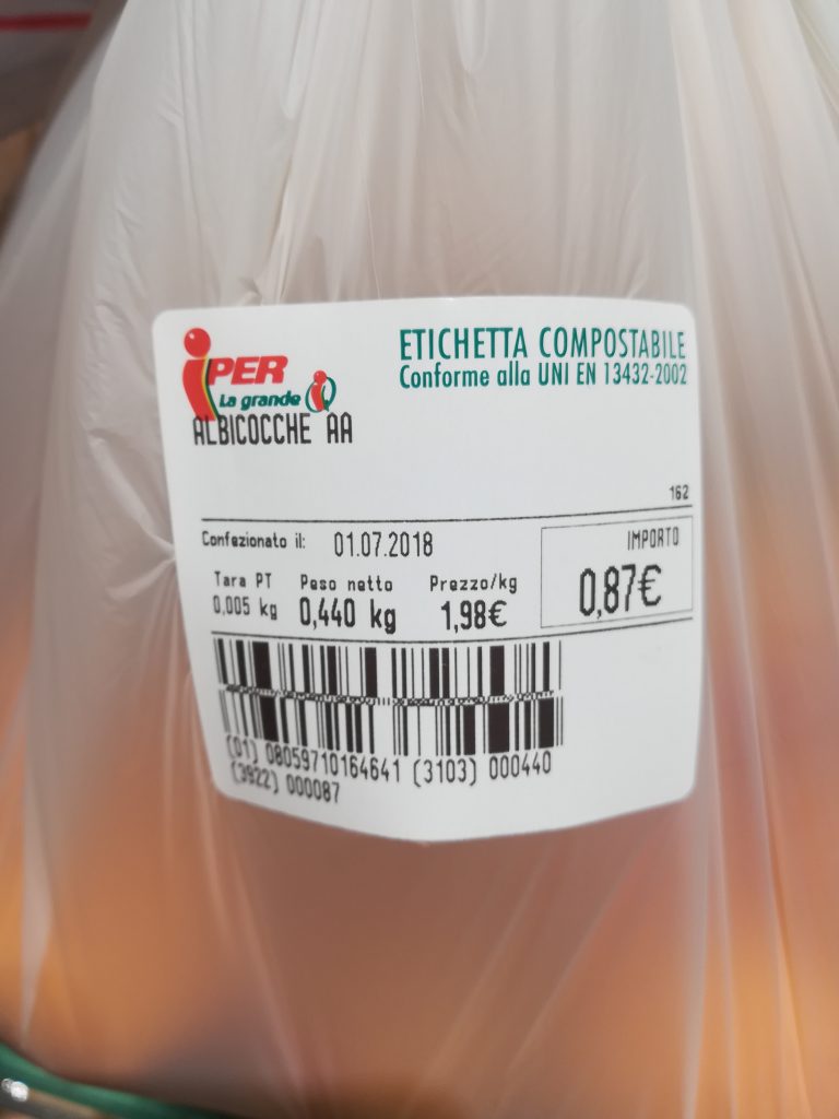 Iper etichetta sacchetti compostabile Etichette