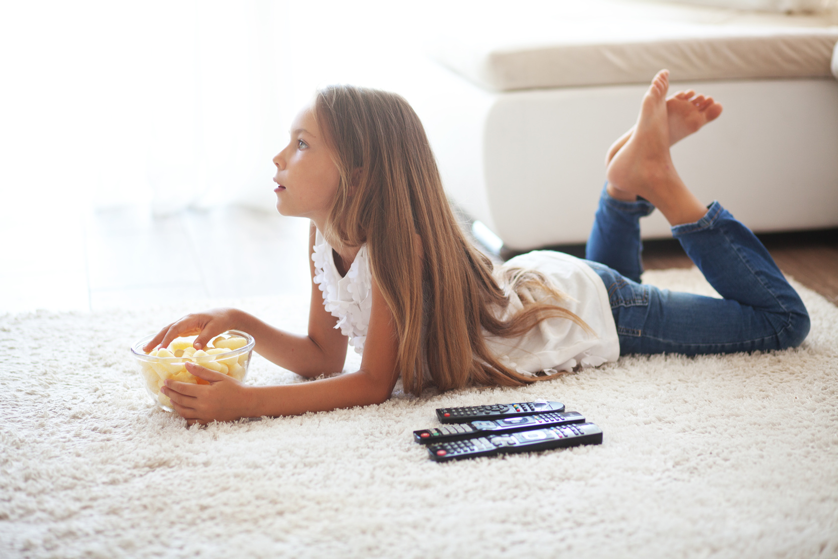 Child watching tv