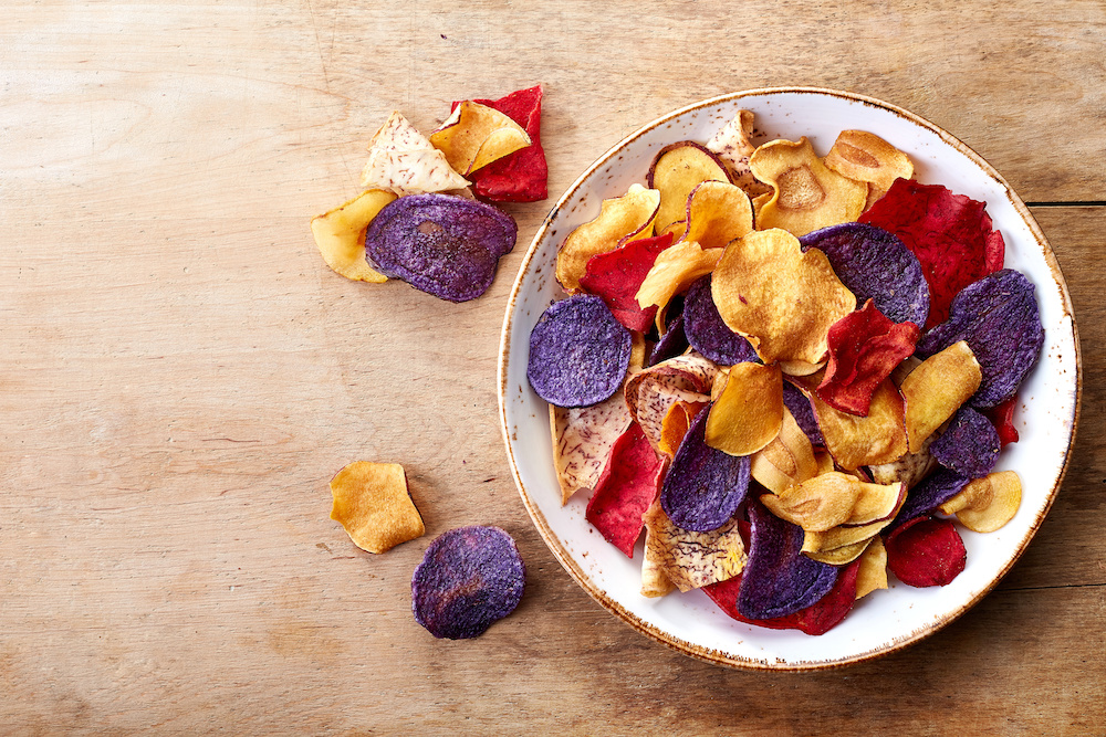 Healthy colorful vegetable chips