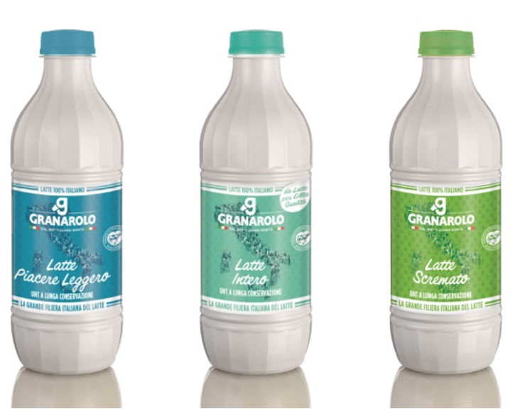 granarolo latte uht intero parzialmente scremato bottiglia riciclata R-PET