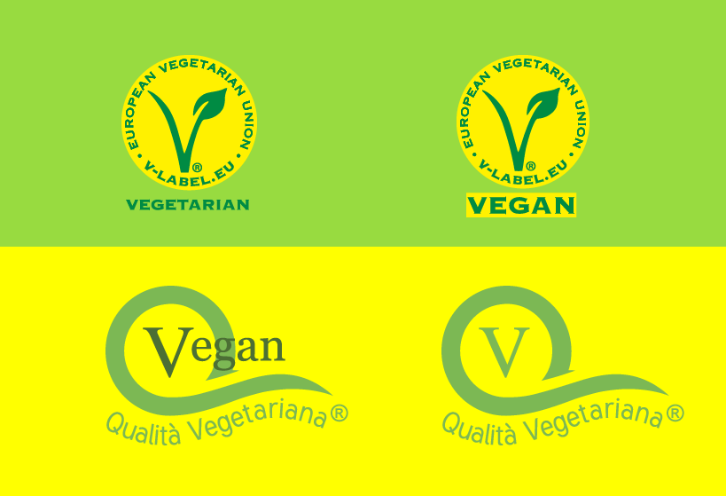 marchi vegan vegatarian v label