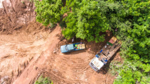 deforestazione alberi terra camion