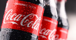 Bottles of carbonated soft drink Coca-Cola