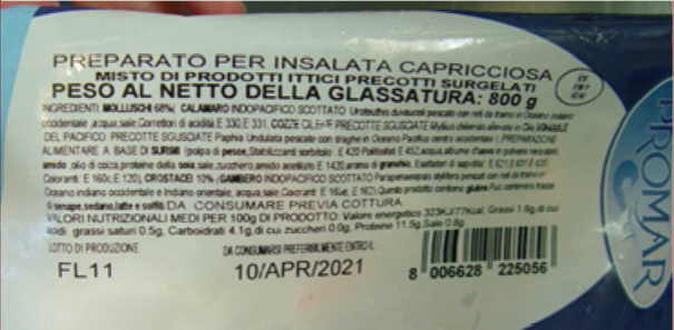 etichetta preparato insalata capricciosa promar