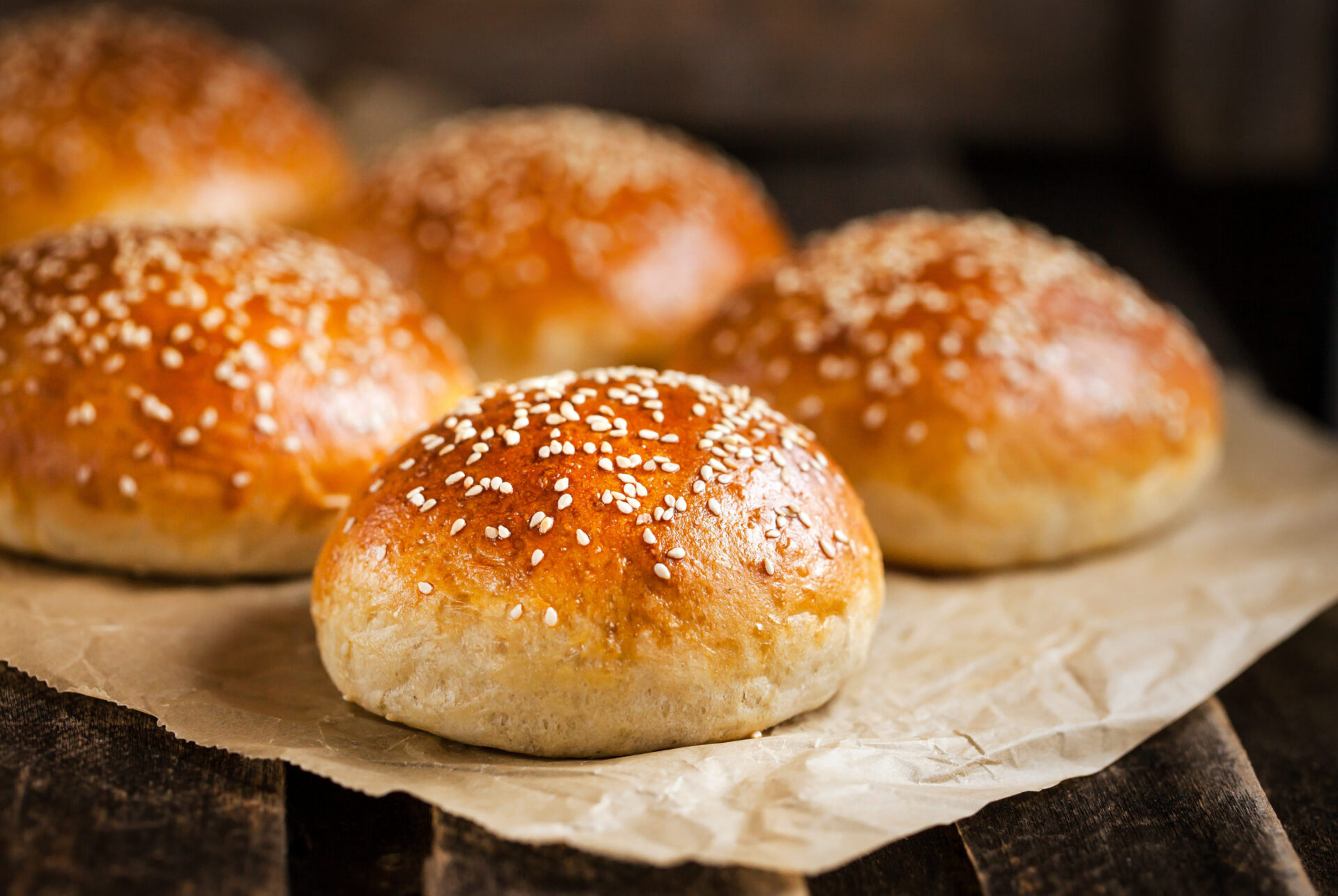 Fresh homemade burger buns