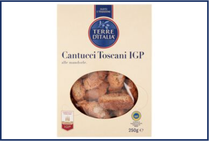 richiamo cantucci toscani igp mandorle terre d'italia carrefour