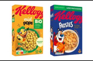 Kellogg's miel pops bio nutri-score frosties packaging
