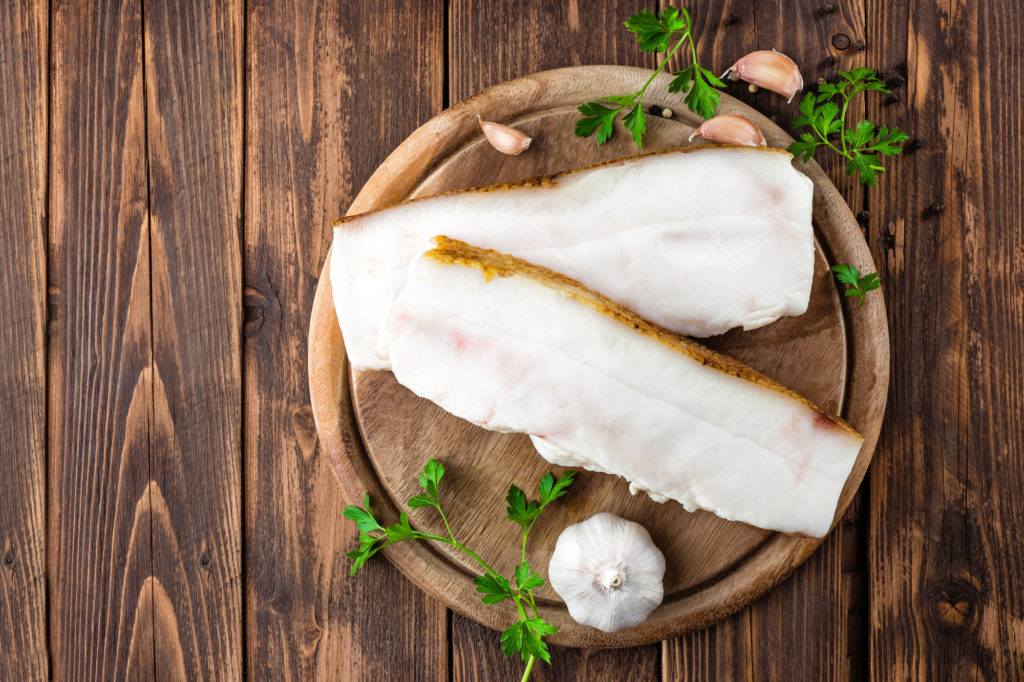 Lardo da pilastro della cucina tradizionale italiana a grasso dimenticato