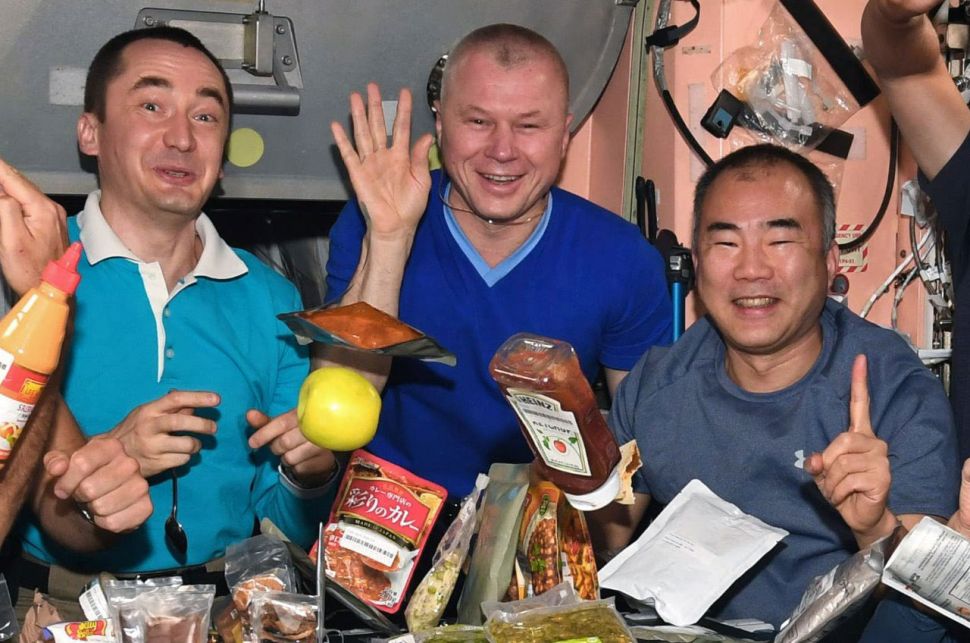 ketchup, astronauti con cibo