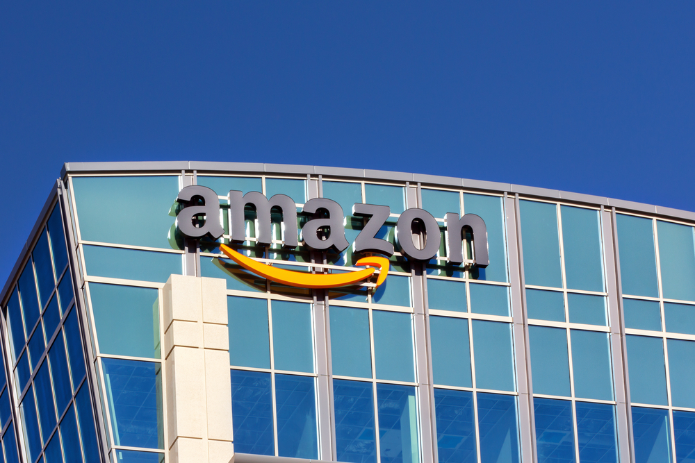 SANTA CLARA,CA/USA - FEBRUARY 1, 2014: Amazon building in Santa Clara, California. Amazon is an American international electronic commerce company. It is the world's largest online retailer.