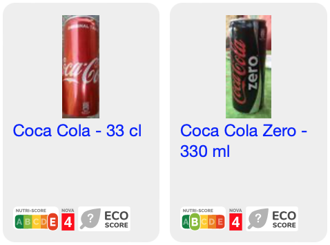coca-cola nutri-score
