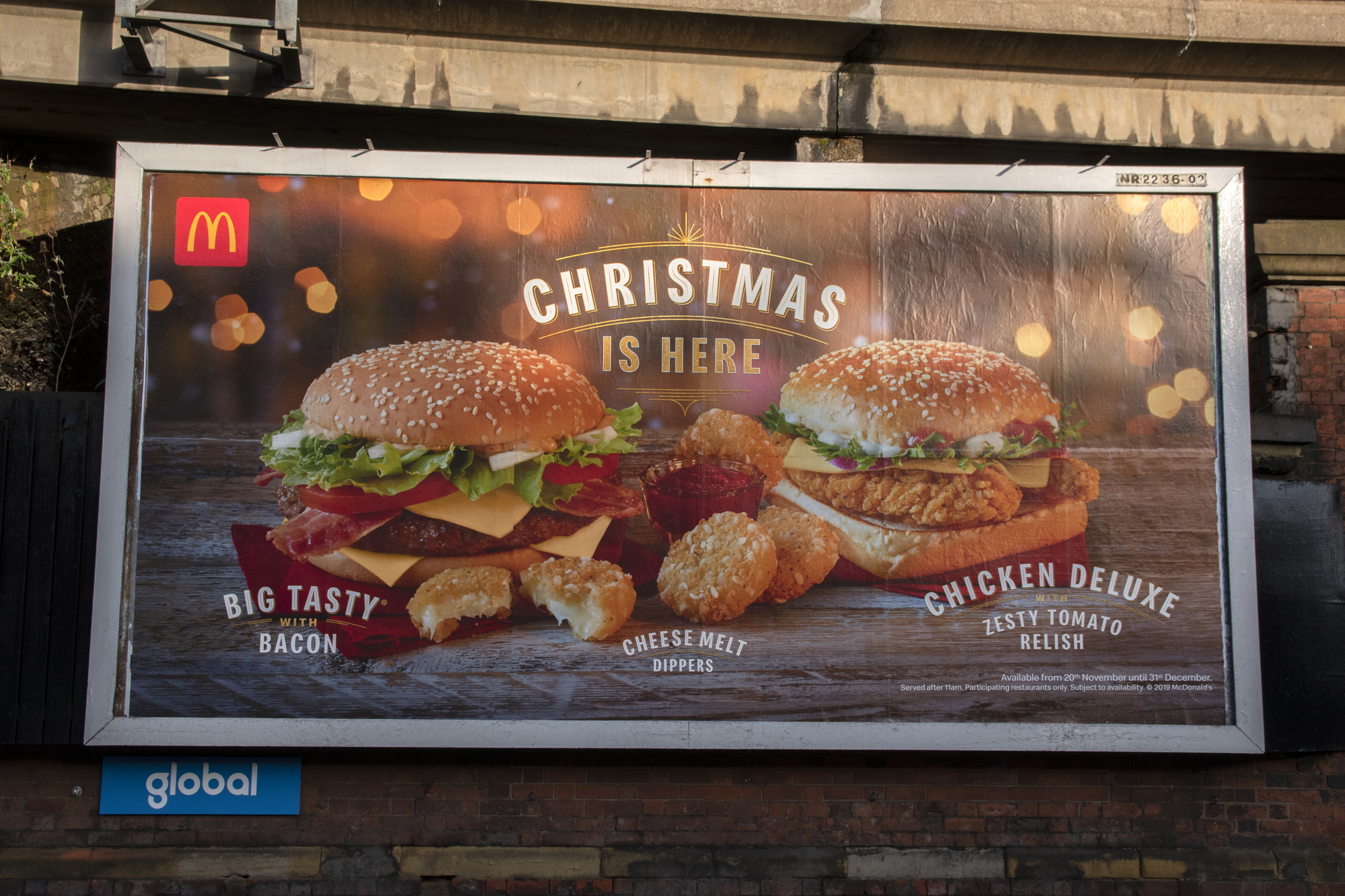 Cartellone pubblicitario di McDonald's a Manchester