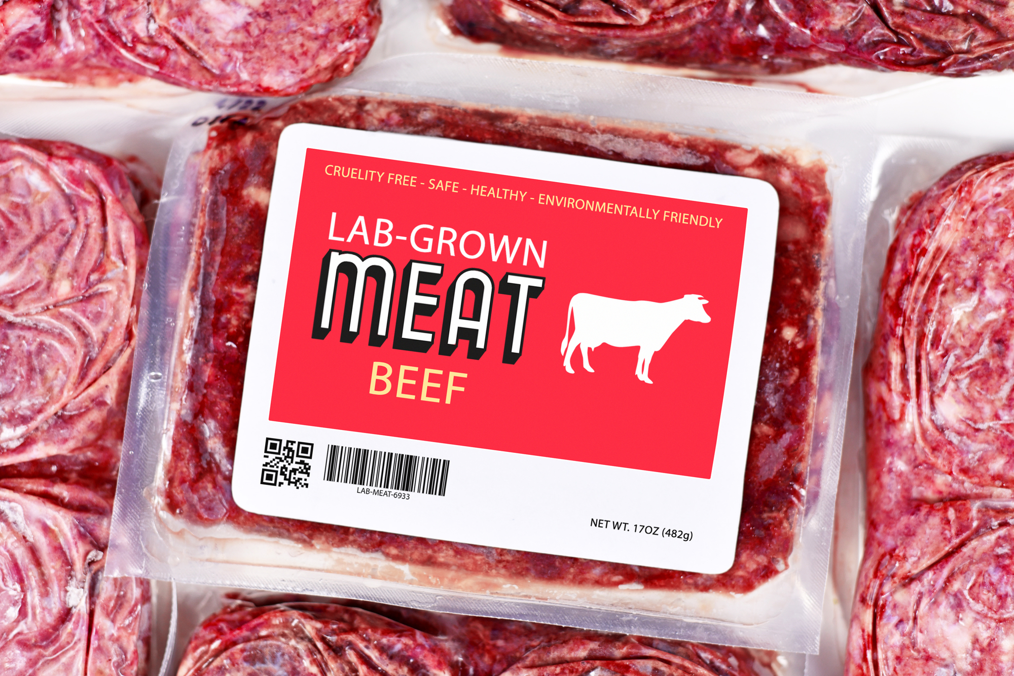 Pacchetti di carne di manzo coltivata in laboratorio