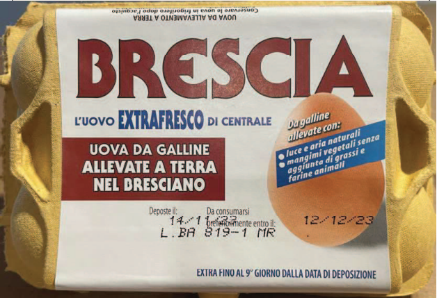 Uova fresche Centrale del Latte di Brescia richiamo 01.12.2023