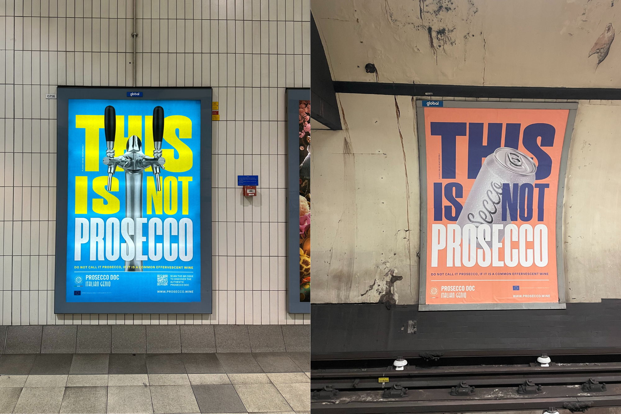Manifesti This is not Prosecco nella metropolitana di Londra -campagna Consorzio Tutela Prosecco 2013/24