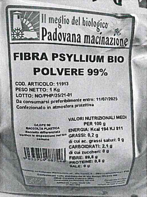 Fibra di psyllium Padovana Macinazione richiamo 22.03.2024