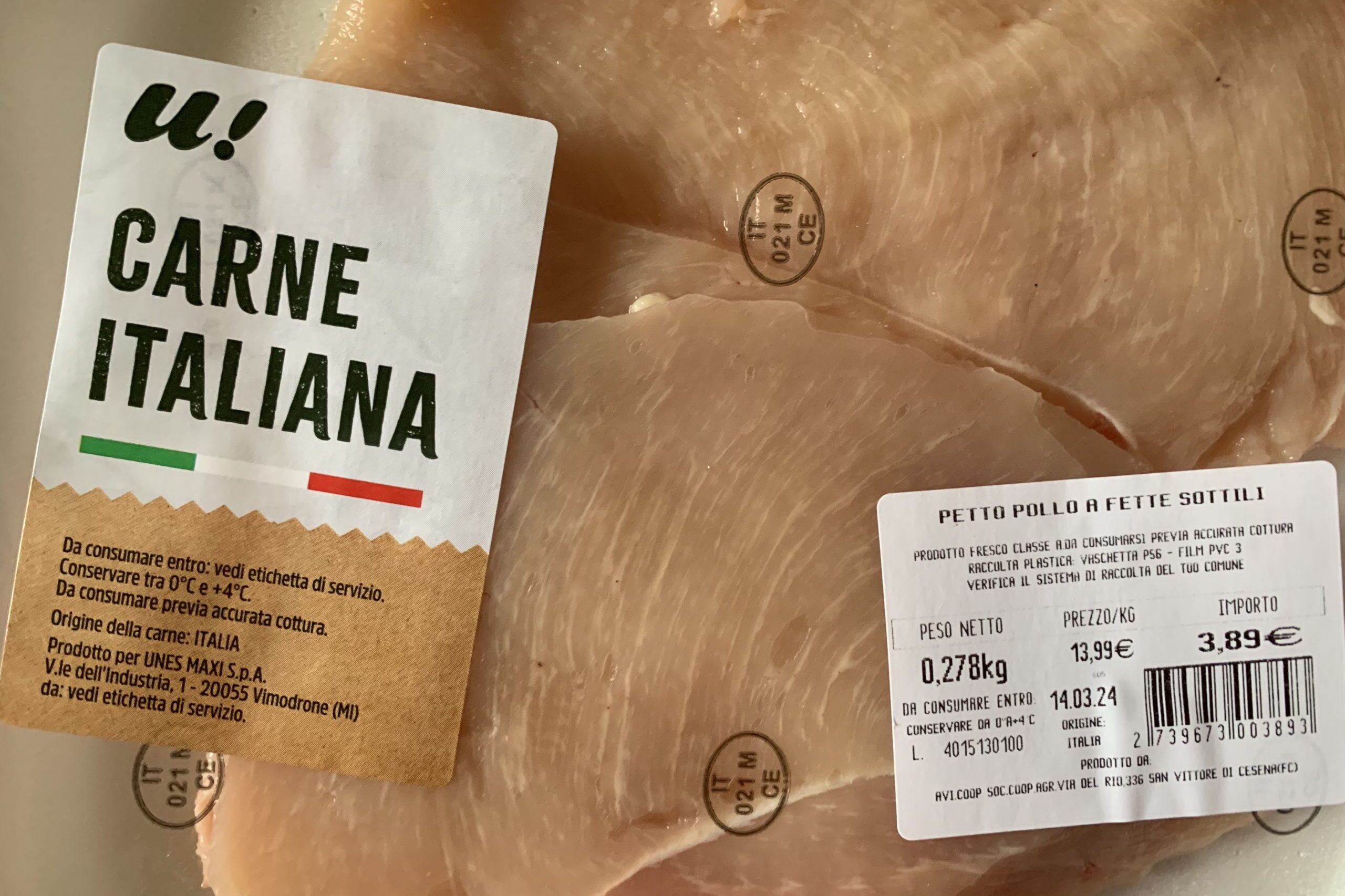 pollo white striping supermercati U! 9 marzo 2024