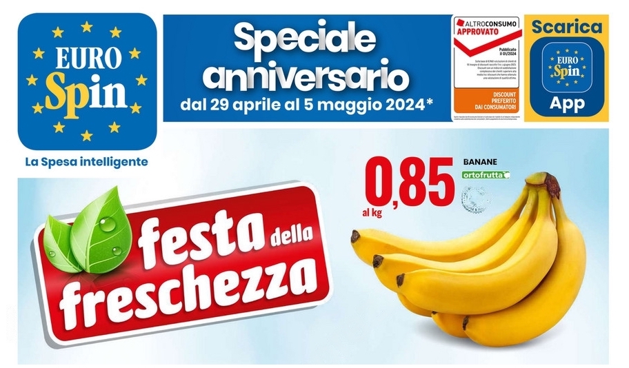 eurospin volantino offerta banane 2024