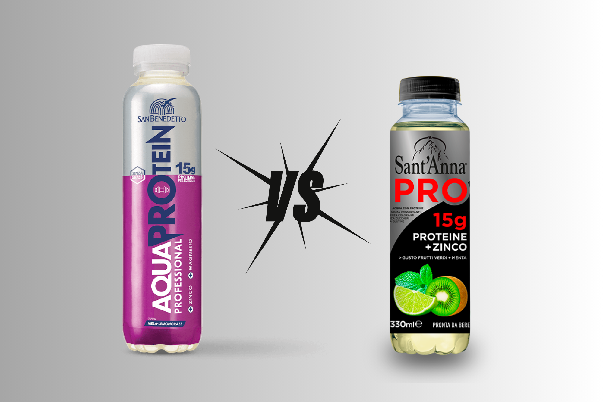 Acque proteiche Aquaprotein vs Sant'Anna Pro