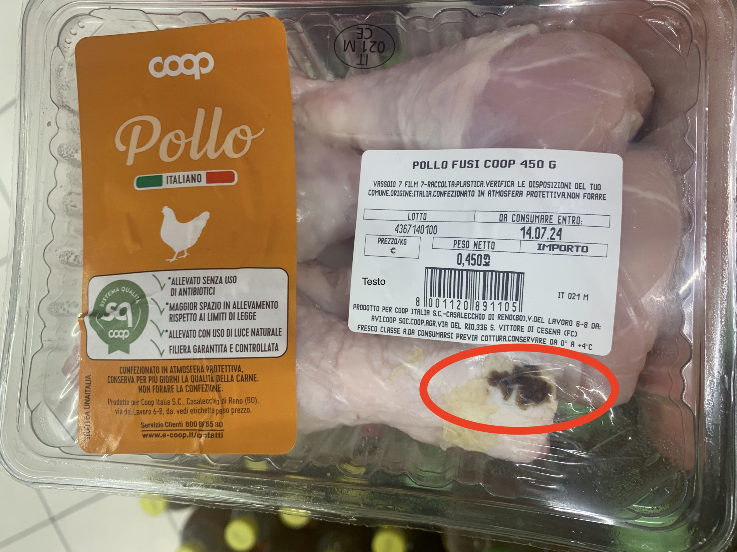 Pollo coop ustioni garretto