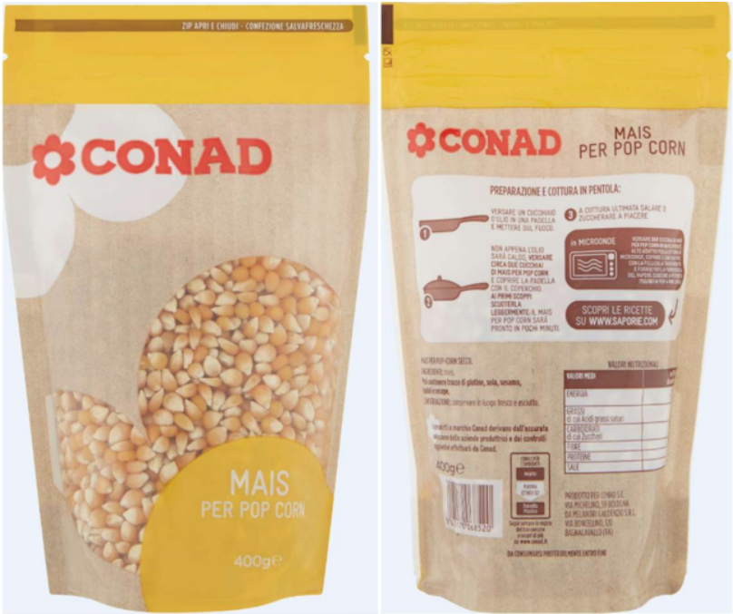 Mais per popcorn Conad richiamo 15.10.2025