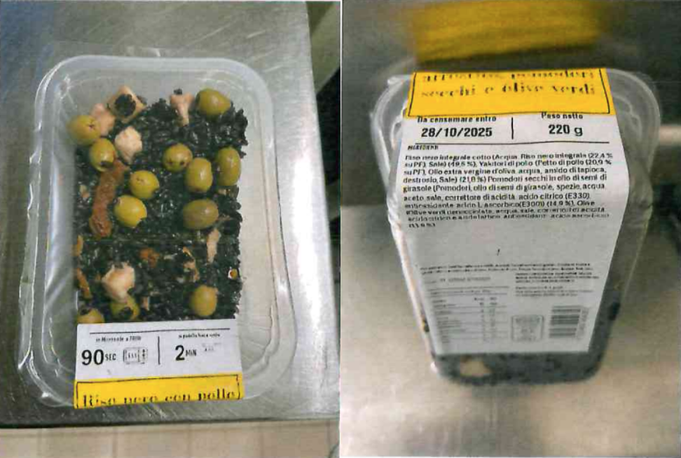 Riso nero pollo arrosto pomodori secchi e olive Soulkitchen richiamo 27.10.2025