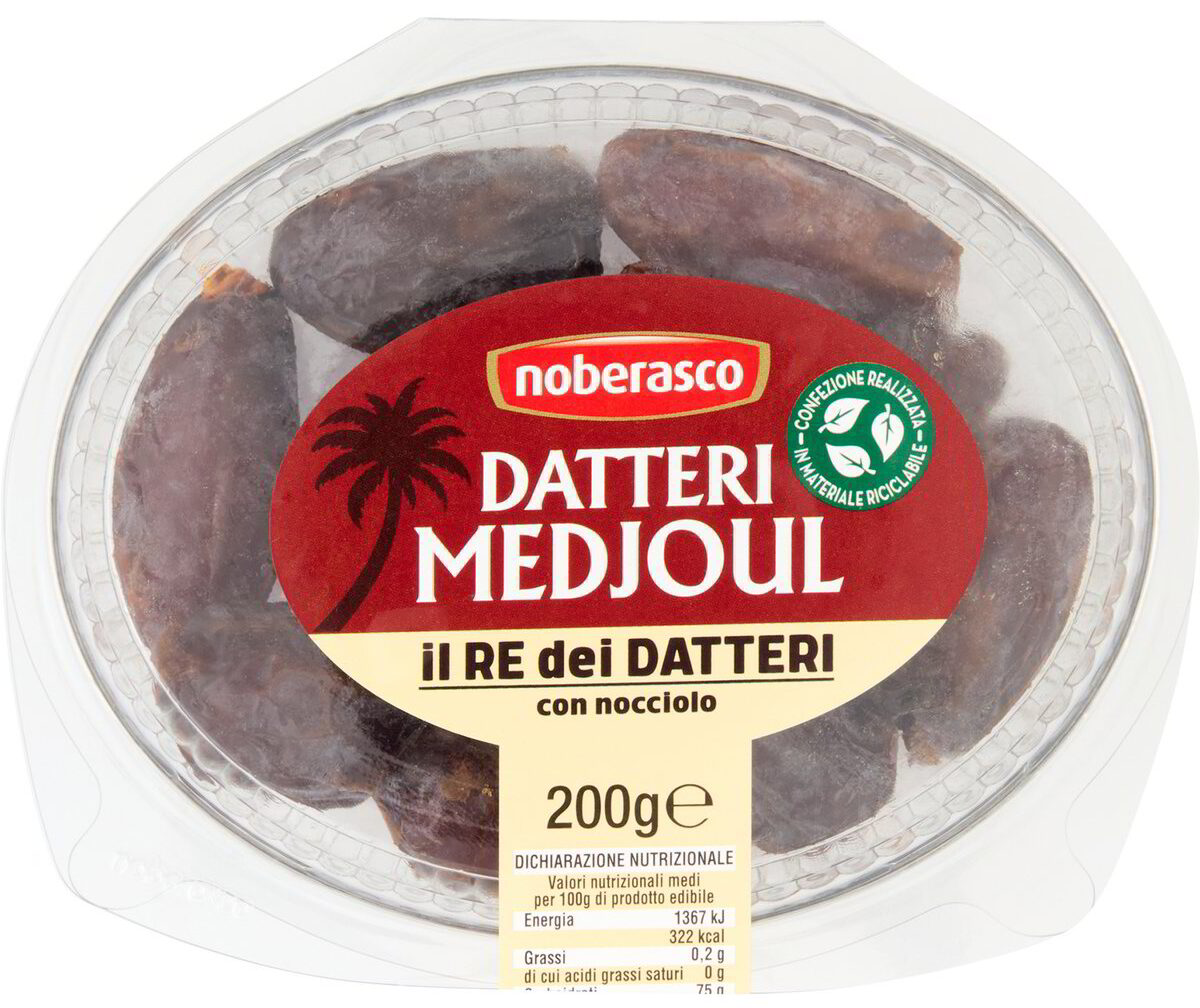 Etichetta di datteri NOBERASCO senza indicazione origine