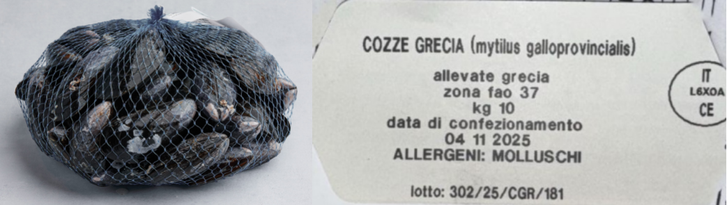 Cozze Britalia Società Cooperativa richiamo 11.11.2025