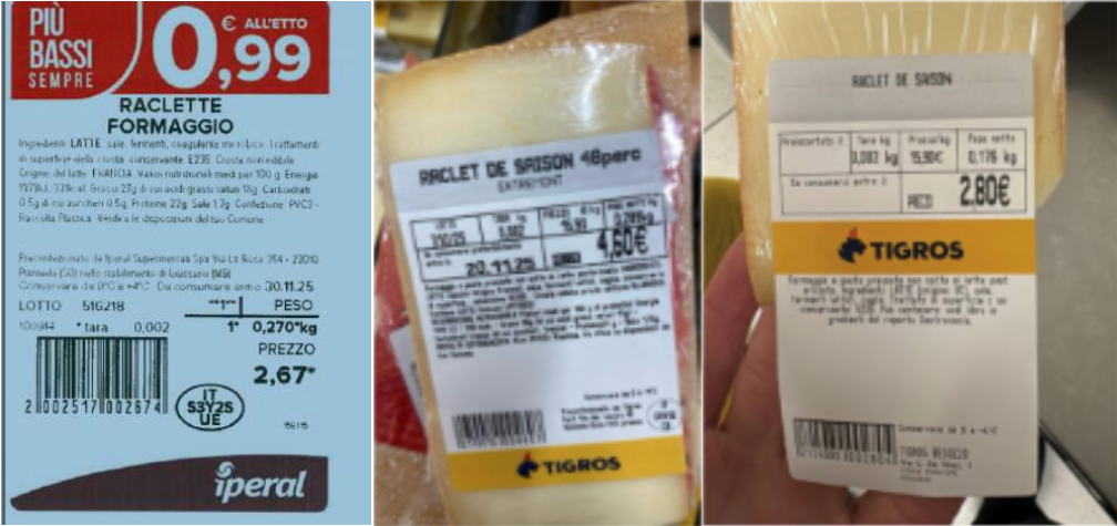 Raclette Iperal - Tigros richiamo 21.11.2025