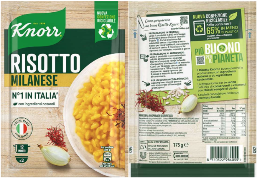 Risotto alla milanese Knorr richiamo 12.11.2025
