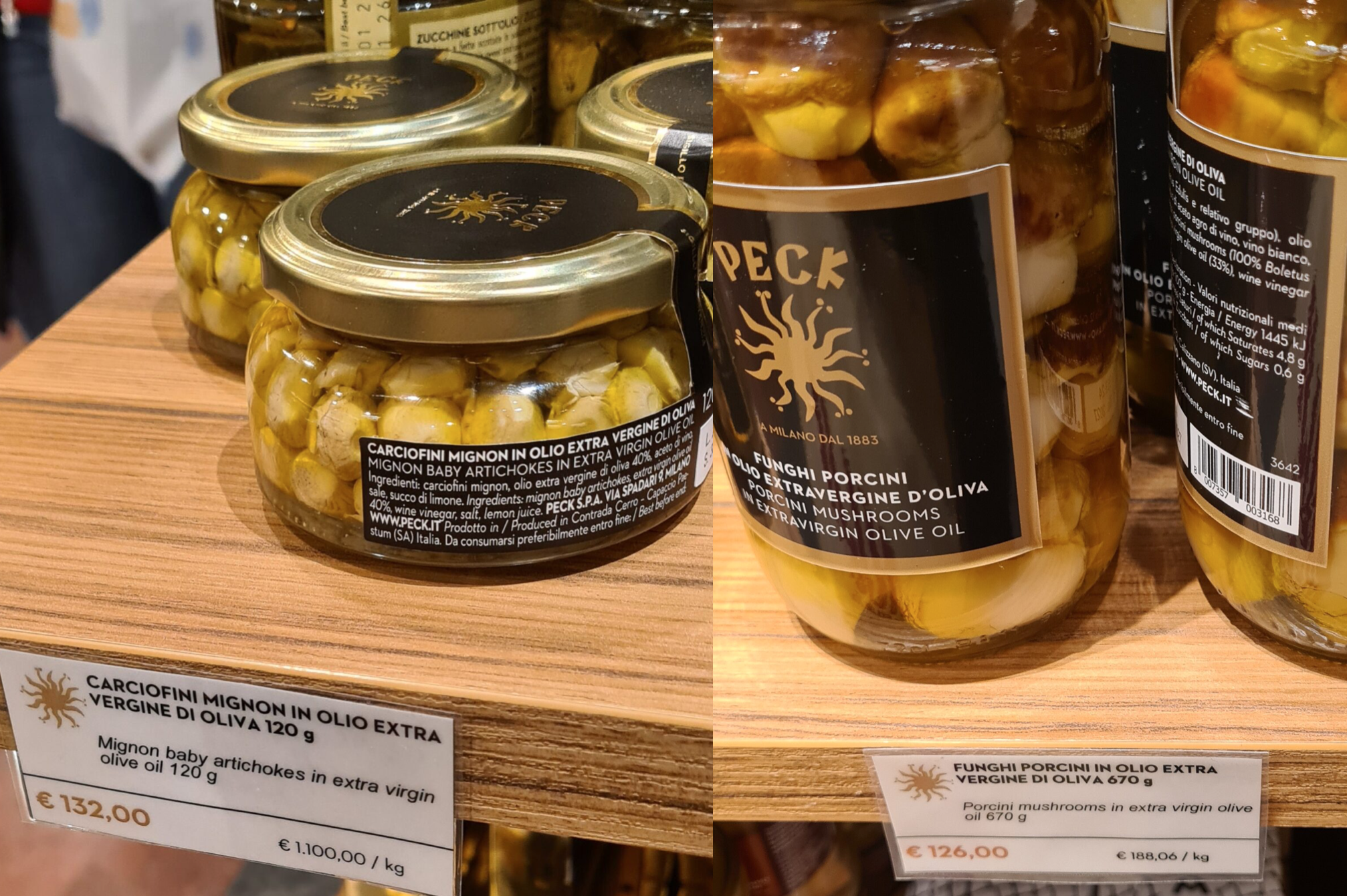 Carciofini mignon - funghi porcini Peck lettera 12.2025