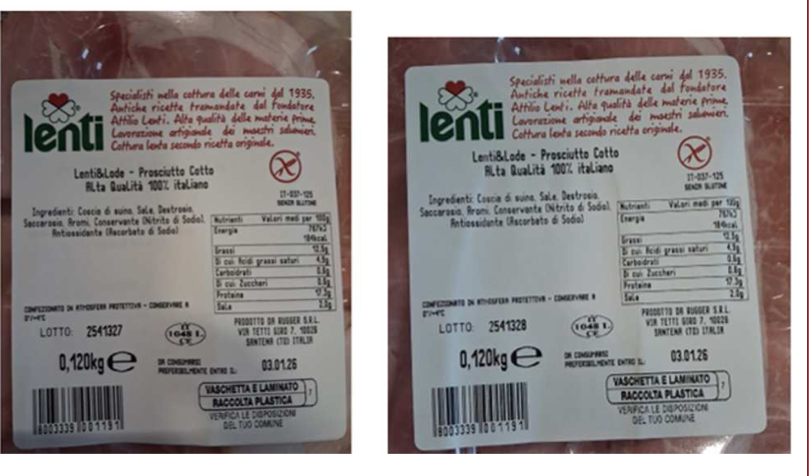 Prosciutto Lenti alta qualità richiamo 26 dicembre 2025