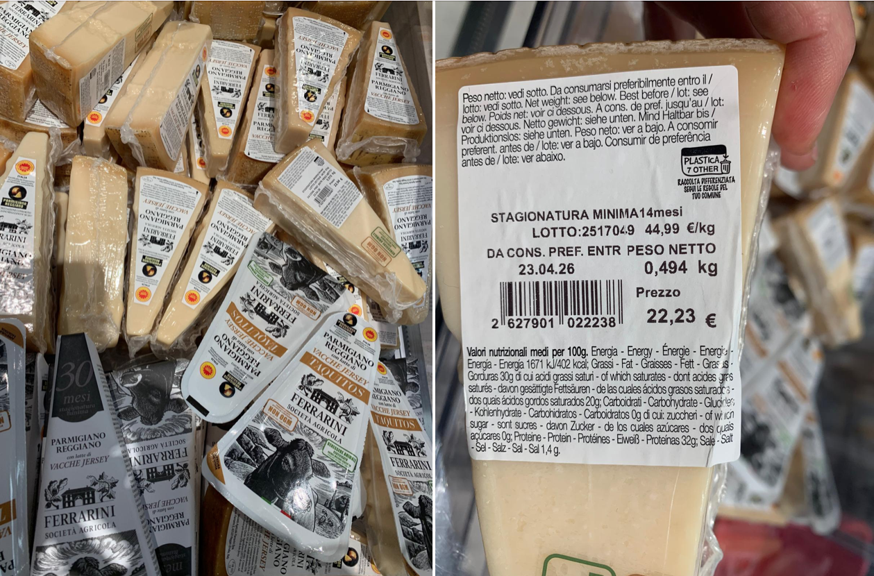 Parmigiano Reggiano Ferrarini - duty free Milano Malpensa 01.2026
