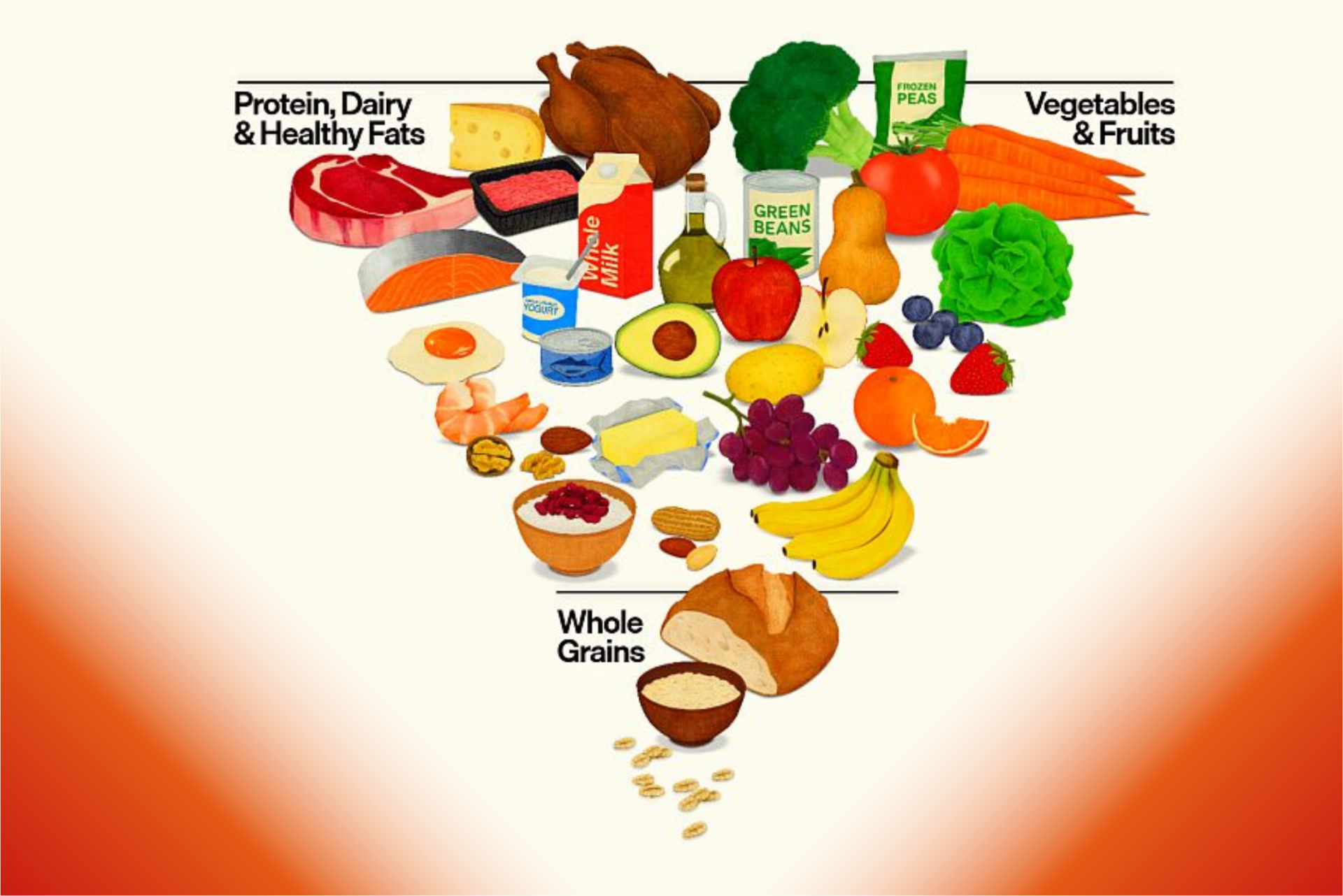 Piramide rovesciata - US Dietary Guidelines 2025-2030