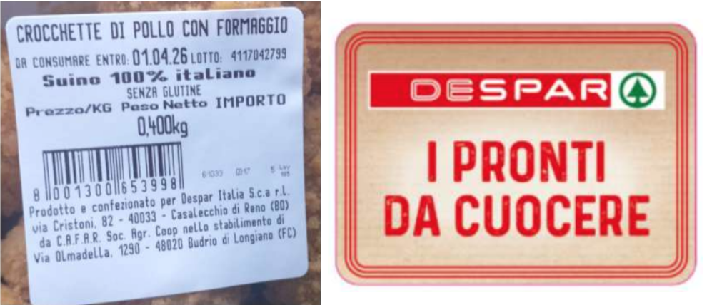 Crocchette di pollo Despar Pronti da Cuocere richiamo 20.03.2026