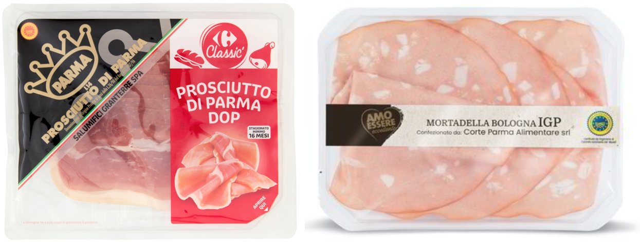 Prosciutto di Parma DOP Conad - Mortadella Bologna IGP Eurospin