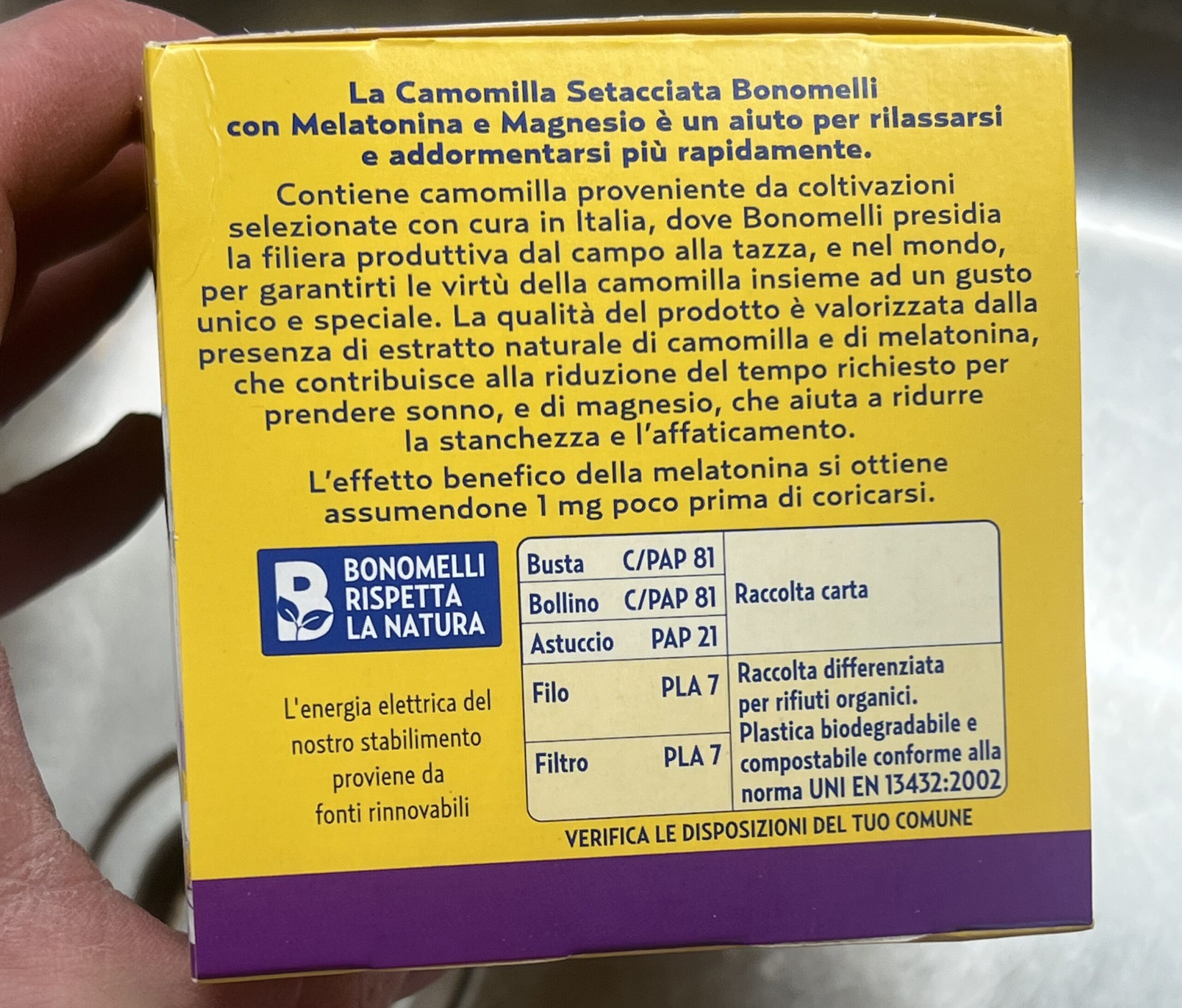 camomilla bonomelli overpacking sostenibilita