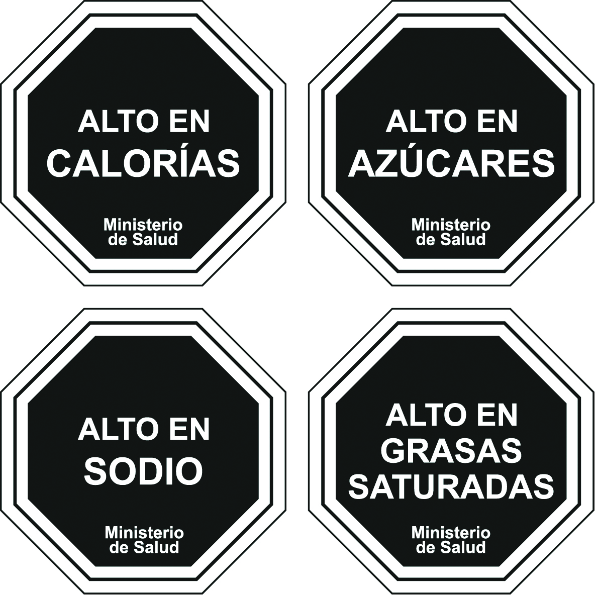 bollini neri Cile etichette nutrizionali obesità sovrappeso, grassi zuccheri calorie sodio sale 